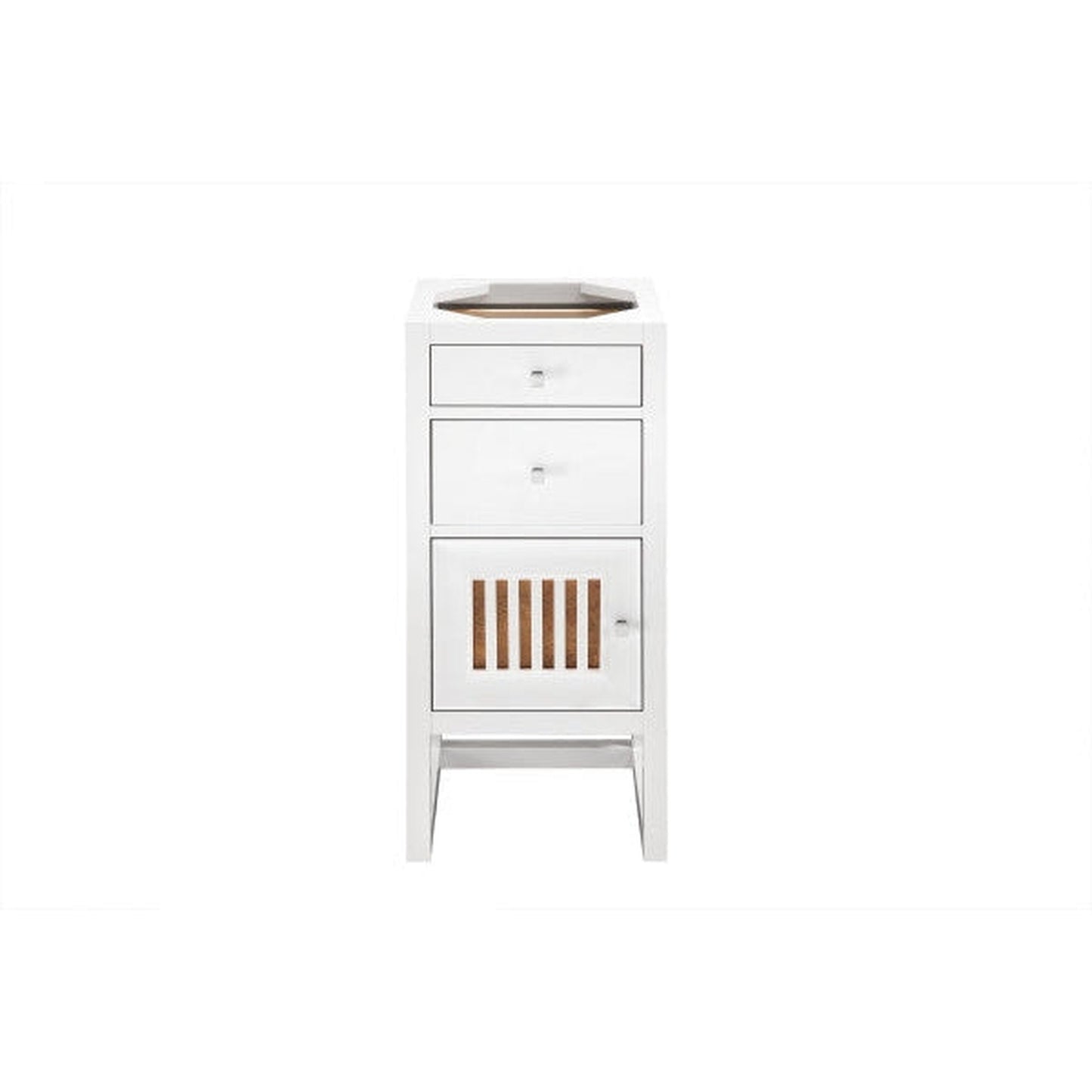 James Martin Athens 15" Left Side Opening Glossy White Side Side Cabinet With Drawers and Door