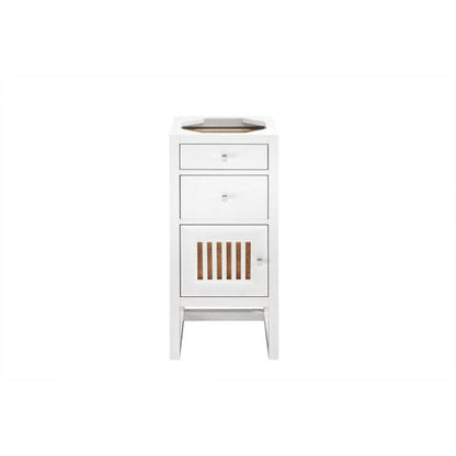 James Martin Athens 15" Left Side Opening Glossy White Side Side Cabinet With Drawers and Door