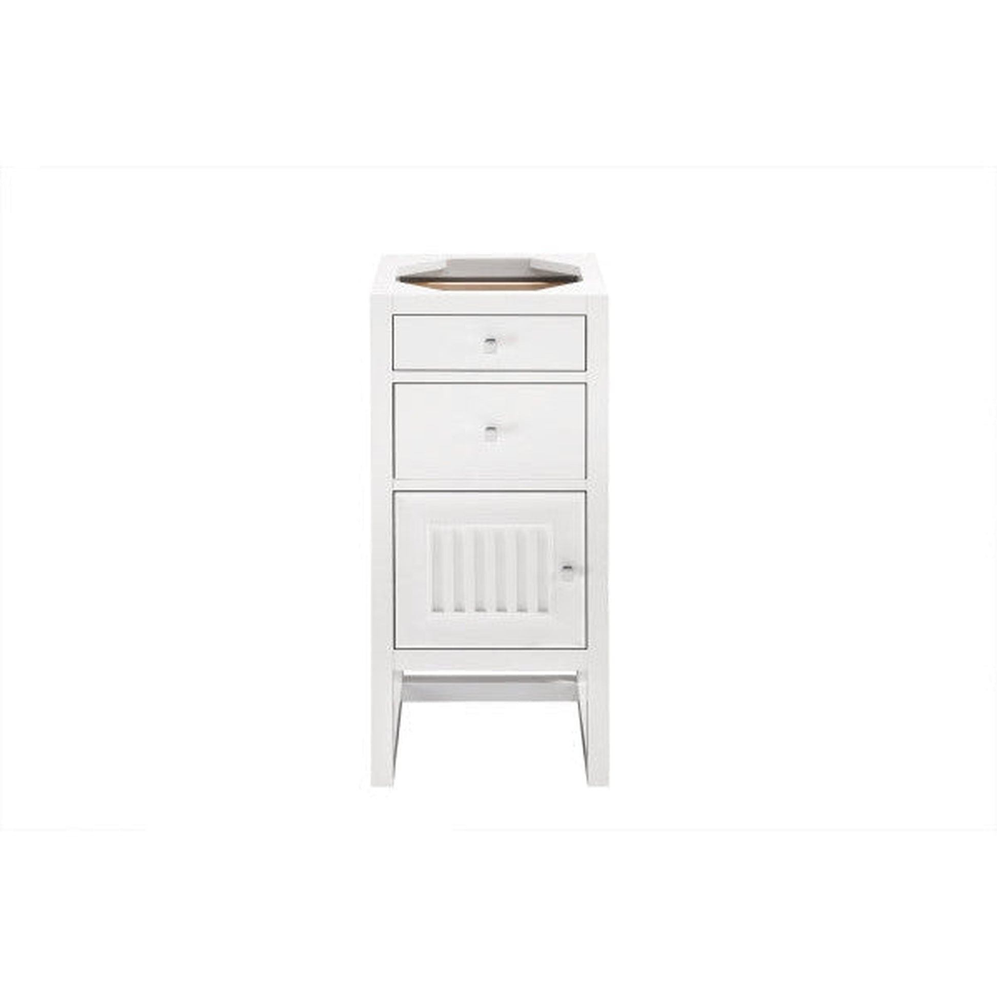 James Martin Athens 15" Left Side Opening Glossy White Side Side Cabinet With Drawers and Door