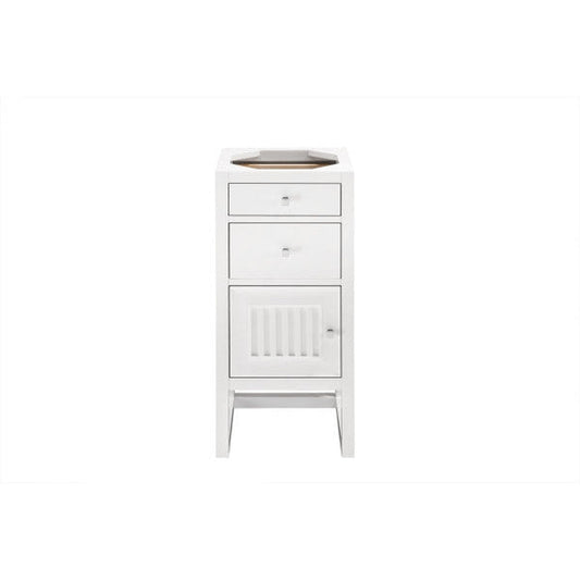 James Martin Athens 15" Left Side Opening Glossy White Side Side Cabinet With Drawers and Door
