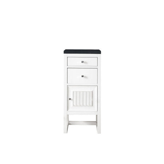 James Martin Athens 15" Right Side Opening Glossy White Side Cabinet With 1" Charcoal Soapstone Quartz Top