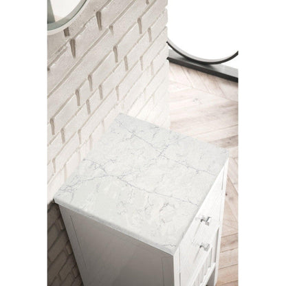 James Martin Athens 15" Right Side Opening Glossy White Side Cabinet With 1" Eternal Jasmine Pearl Quartz Top