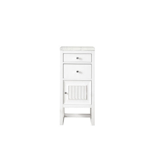 James Martin Athens 15" Right Side Opening Glossy White Side Cabinet With 1" Eternal Jasmine Pearl Quartz Top