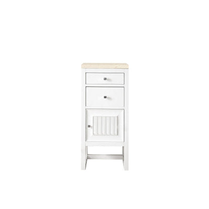 James Martin Athens 15" Right Side Opening Glossy White Side Cabinet With 1" Eternal Marfil Top