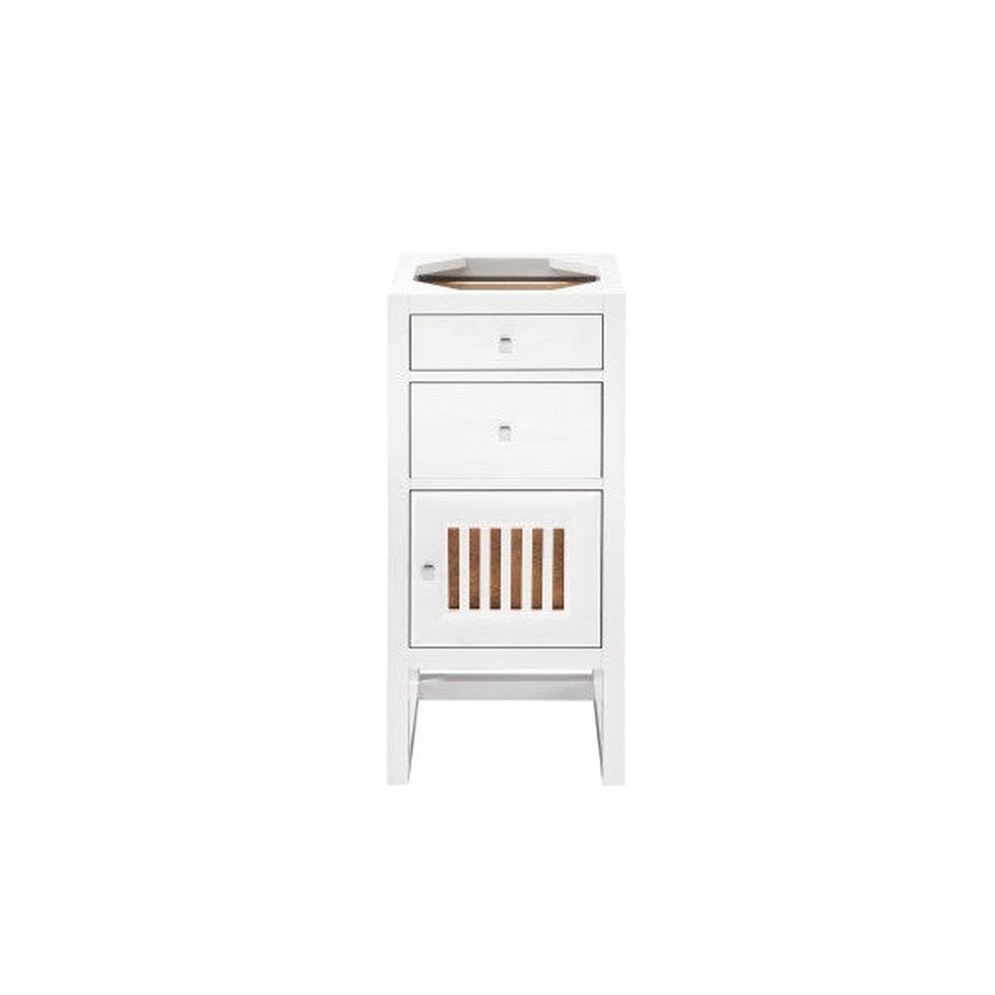 James Martin Athens 15" Right Side Opening Glossy White Side Cabinet With Drawers and Door