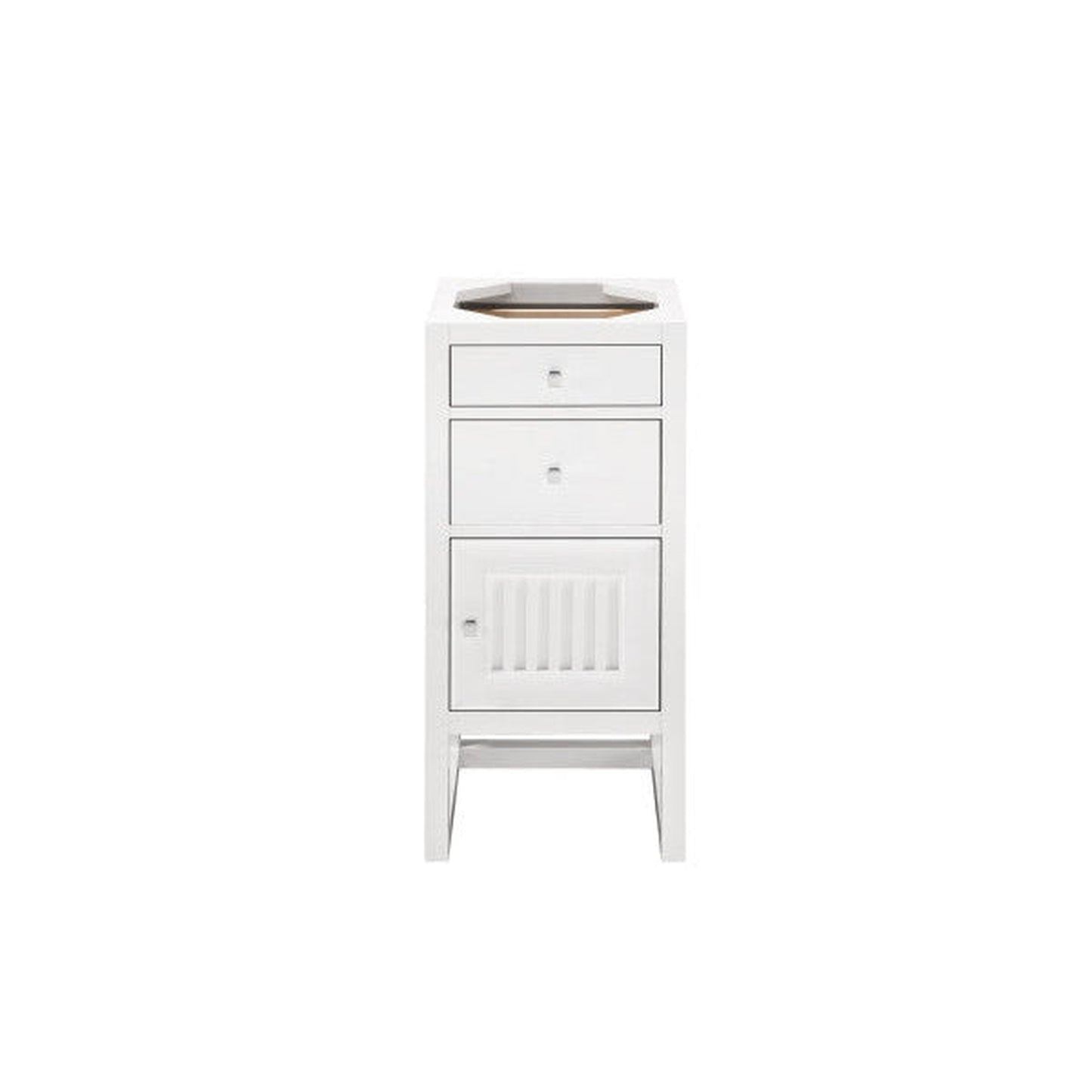 James Martin Athens 15" Right Side Opening Glossy White Side Cabinet With Drawers and Door