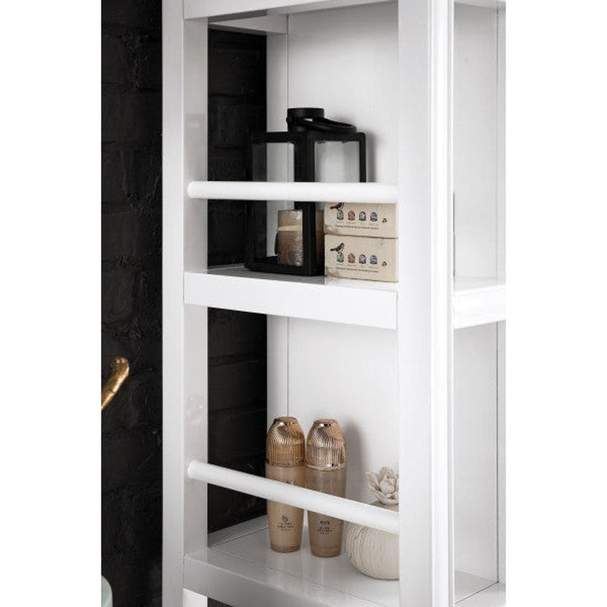 James Martin Athens 30" Double Sided Glossy White Bookcase Linen Cabinet