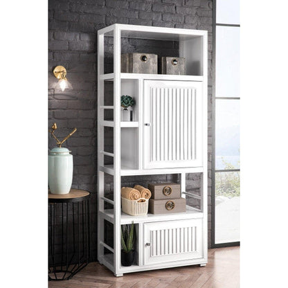 James Martin Athens 30" Double Sided Glossy White Bookcase Linen Cabinet