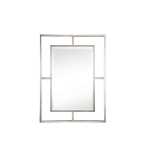 James Martin Boston 30" x 40" Brushed Nickel Rectangular Mirror