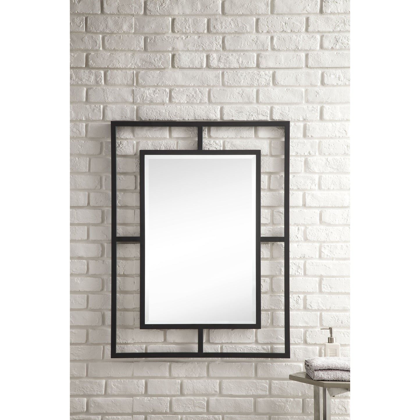 James Martin Boston 30" x 40" Matte Black Rectangular Mirror