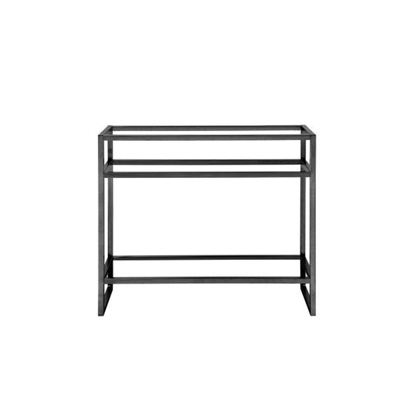 James Martin Boston 39" Double Matte Black Stainless Steel Sink Console Stand