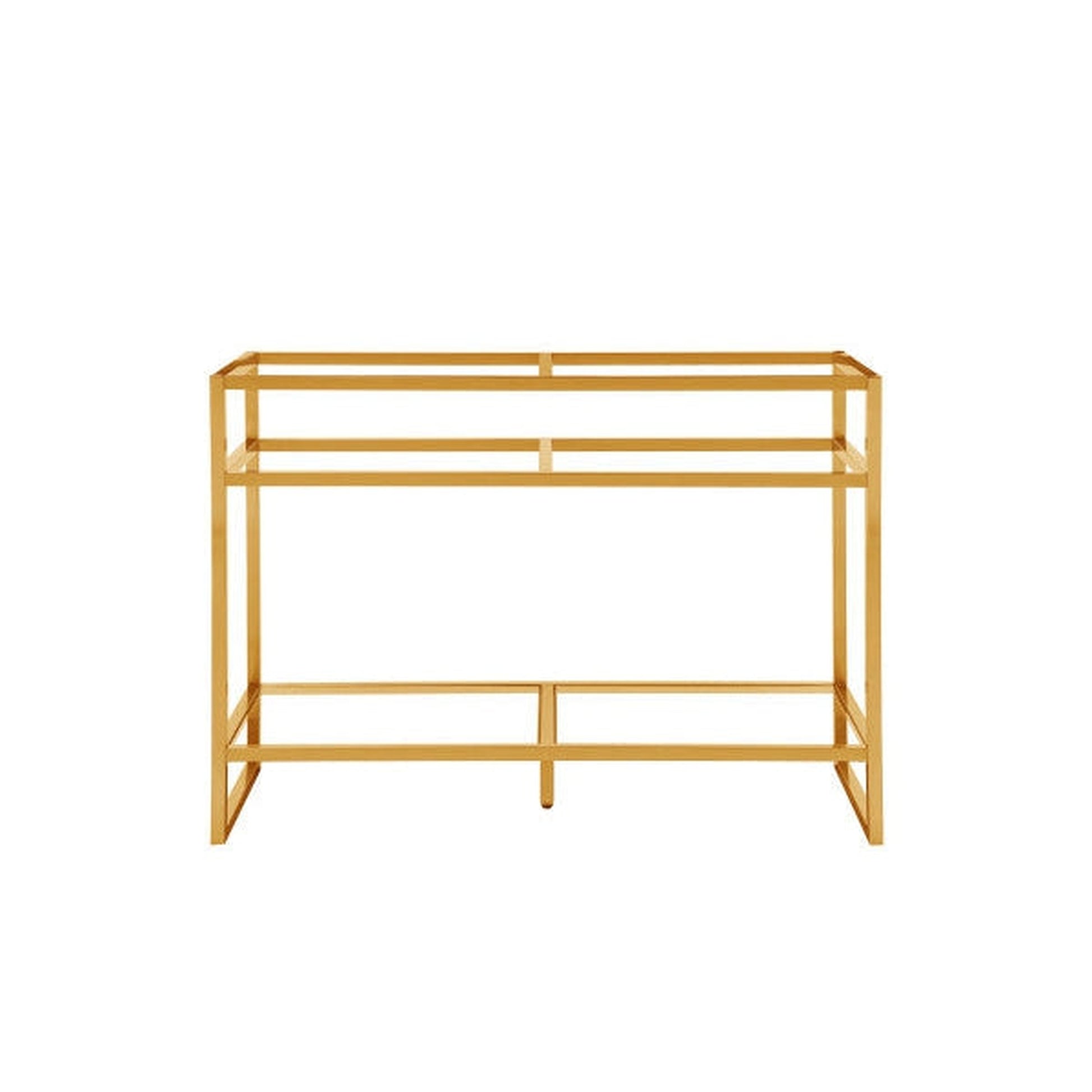 James Martin Boston 47" Double Radiant Gold Stainless Steel Sink Console Stand