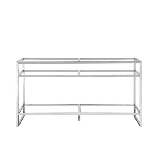 James Martin Boston 63" Double Brushed Nickel Stainless Steel Sink Console Stand