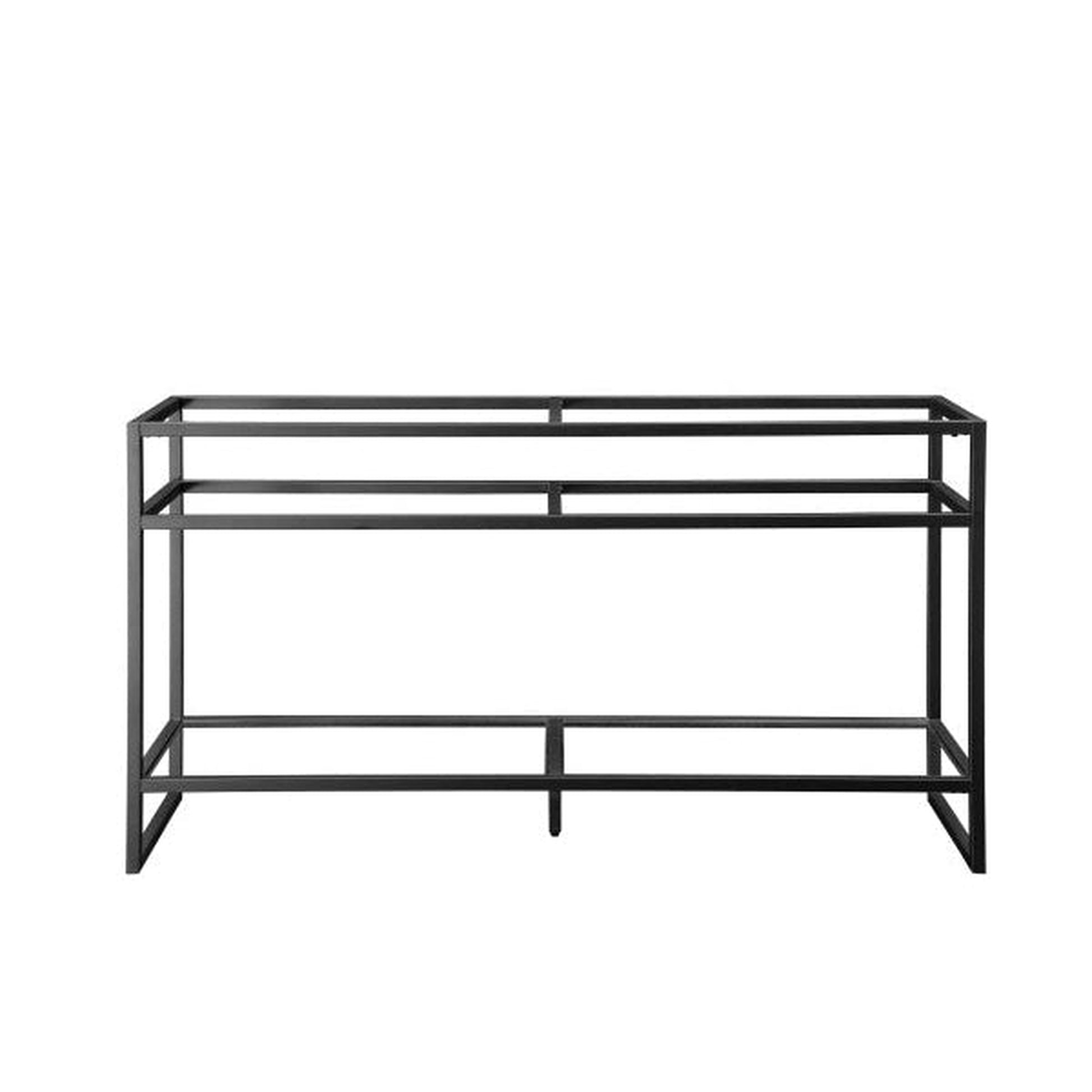 James Martin Boston 63" Double Matte Black Stainless Steel Sink Console Stand