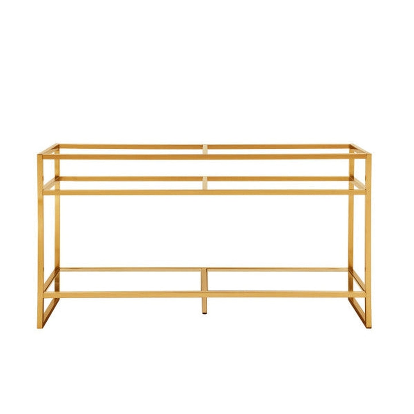 James Martin Boston 63" Double Radiant Gold Stainless Steel Sink Console Stand