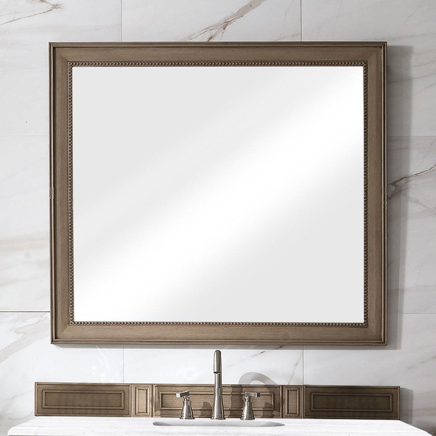James Martin Bristol 44" x 40" White Washed Walnut Rectangular Mirror