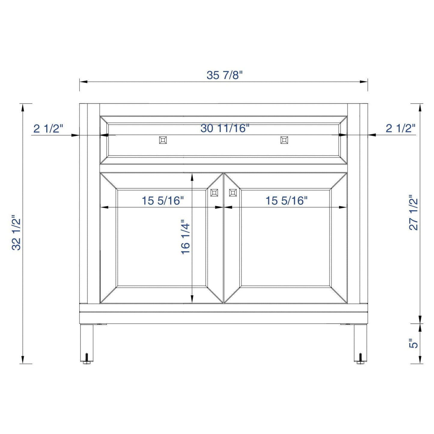 James Martin Chicago 36" Single Whitewashed Walnut Bathroom Vanity With 1" Arctic Fall Solid Surface Top and Rectangular Ceramic Sink