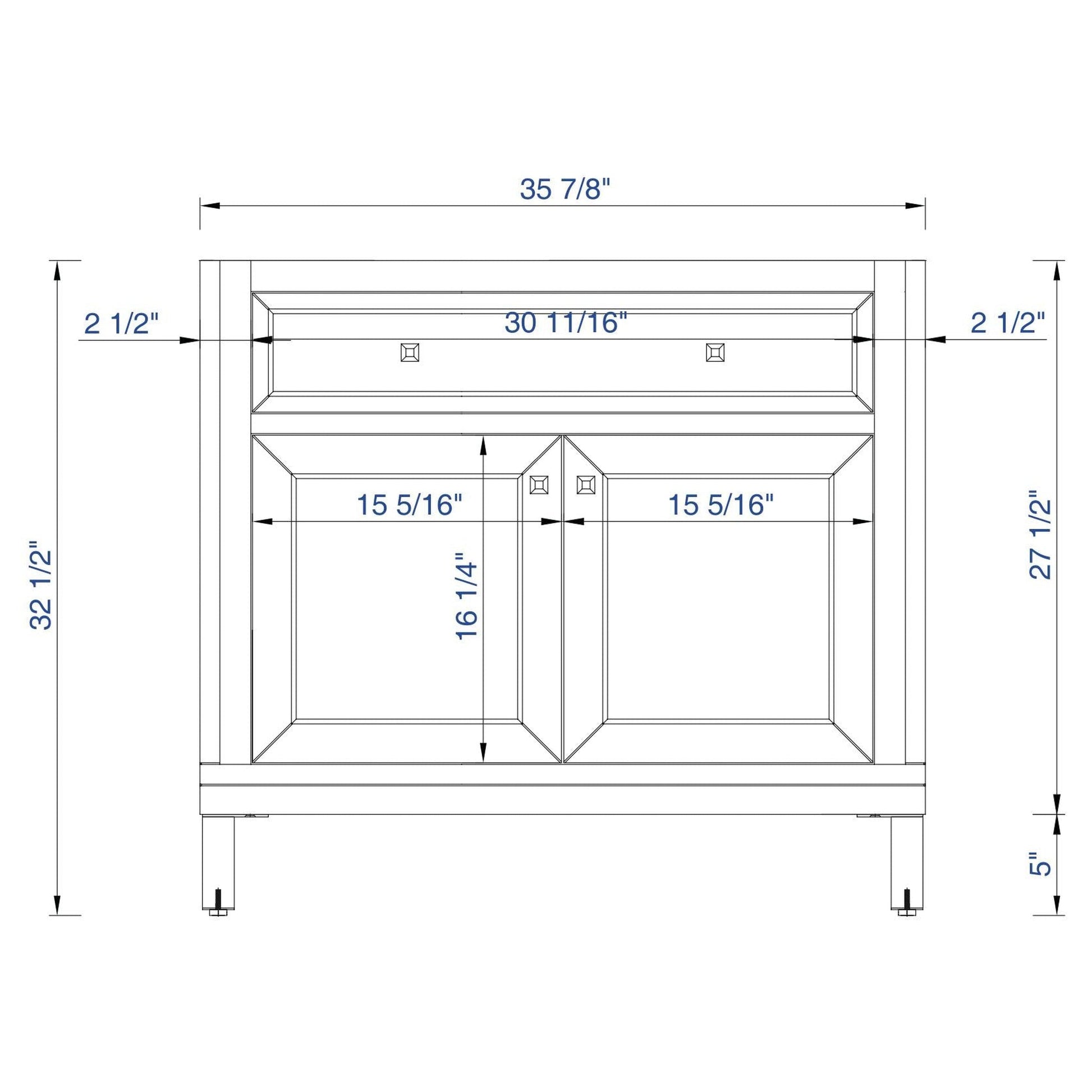 James Martin Chicago 36" Single Whitewashed Walnut Bathroom Vanity With 1" Arctic Fall Solid Surface Top and Rectangular Ceramic Sink