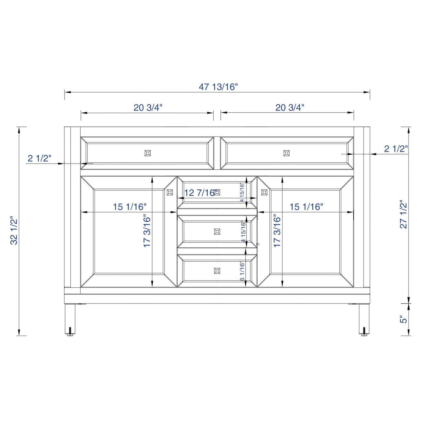 James Martin Chicago 48" Single Whitewashed Walnut Bathroom Vanity