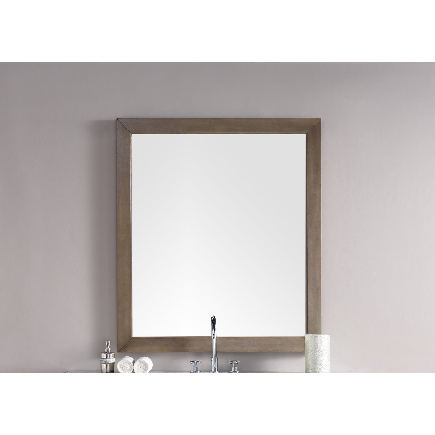 James Martin Chicago 48" x 42" Whitewashed Walnut Rectangular Mirror