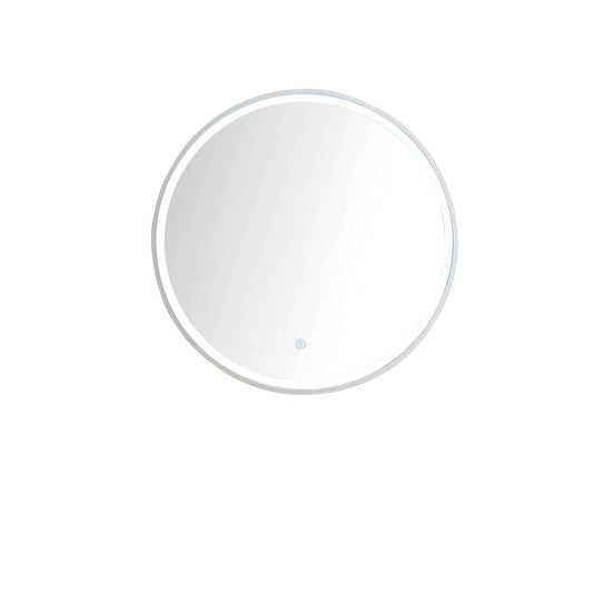 James Martin Cirque 24" x 24" Glossy White Round Mirror