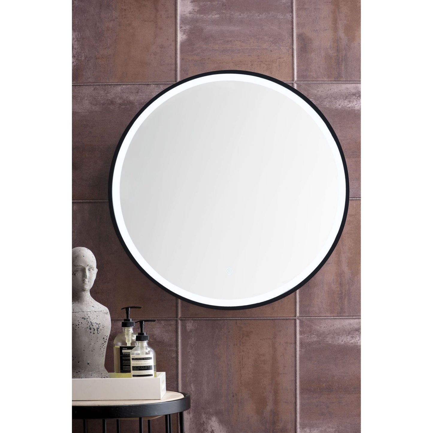 James Martin Cirque 24" x 24" Matte Black Round Mirror