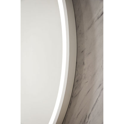 James Martin Cirque 42" x 42" Glossy White Round Mirror