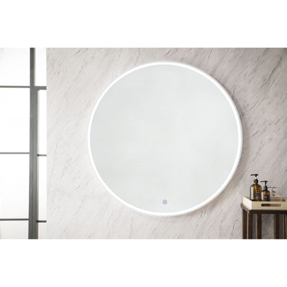 James Martin Cirque 42" x 42" Glossy White Round Mirror