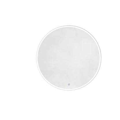 James Martin Cirque 42" x 42" Glossy White Round Mirror