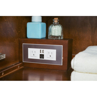James Martin Columbia 36" Single Coffee Oak Bathroom Vanity With 6" Glossy White Composite Countertop