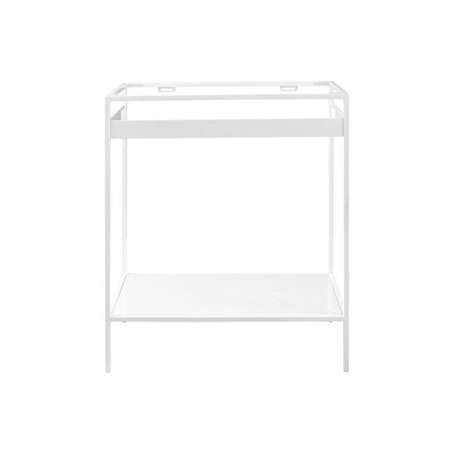 James Martin Como 28" Single Glossy White Stainless Steel Sink Console Stand