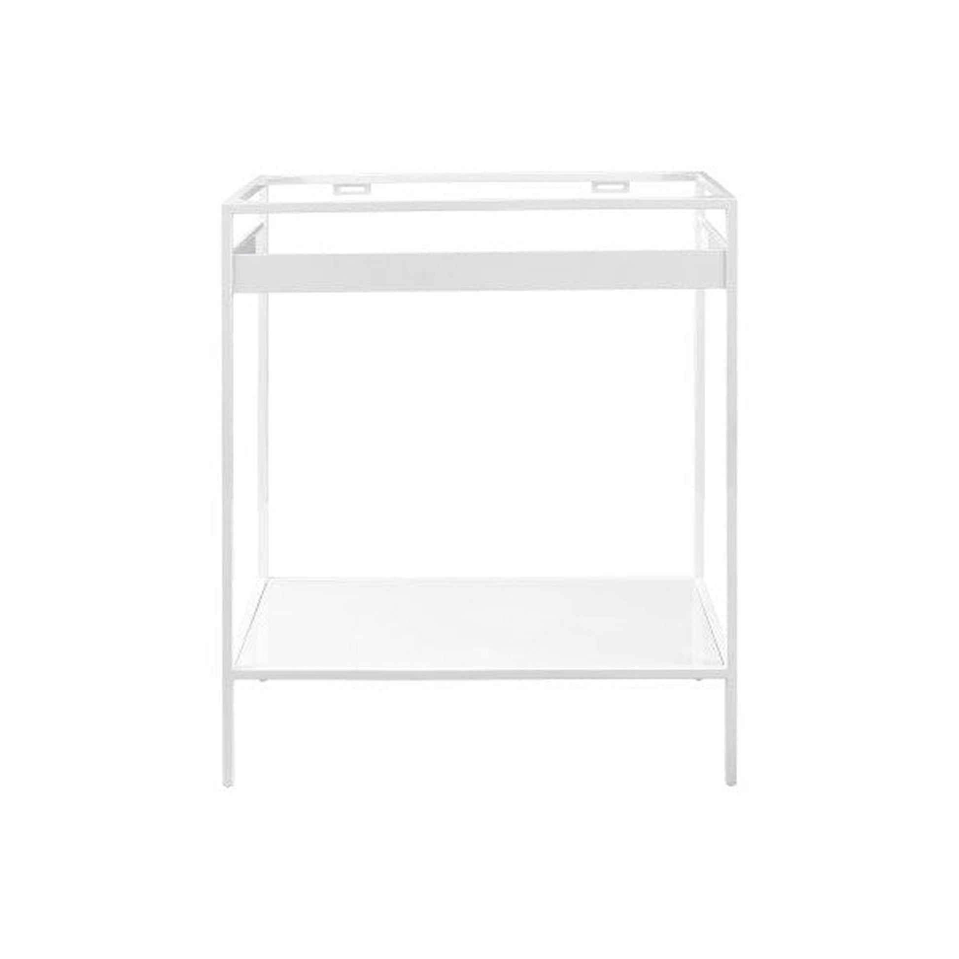 James Martin Como 28" Single Glossy White Stainless Steel Sink Console Stand