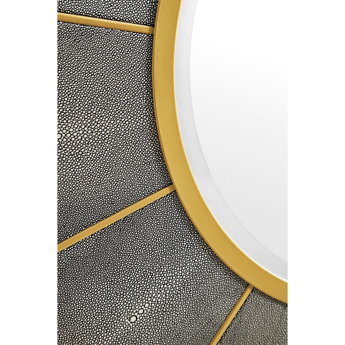 James Martin Compass 35" x 35" Crimson Gold and Shagreen Platinum Round Mirror