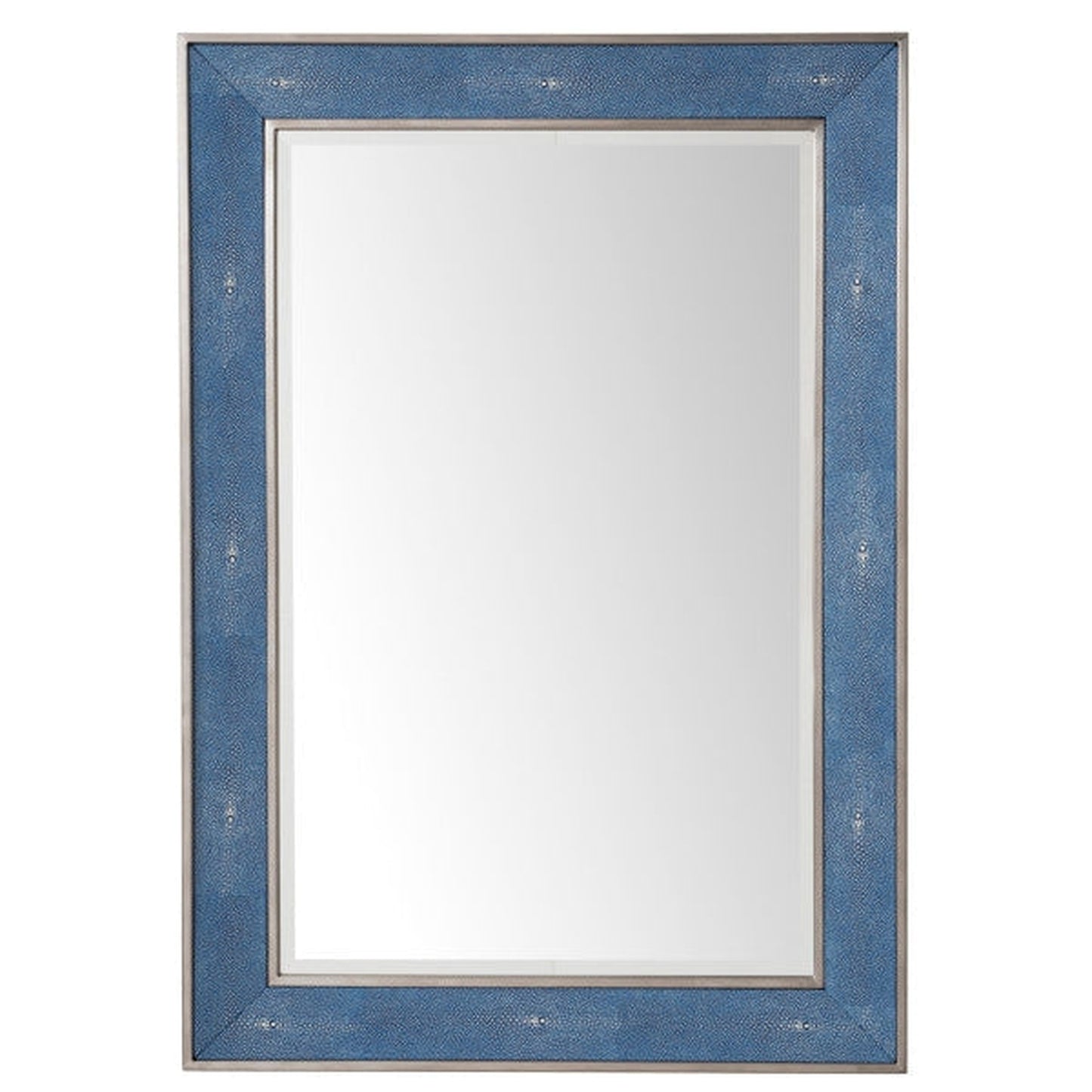 James Martin Element 28" x 40" Silver With Delft Blue Rectangular Mirror