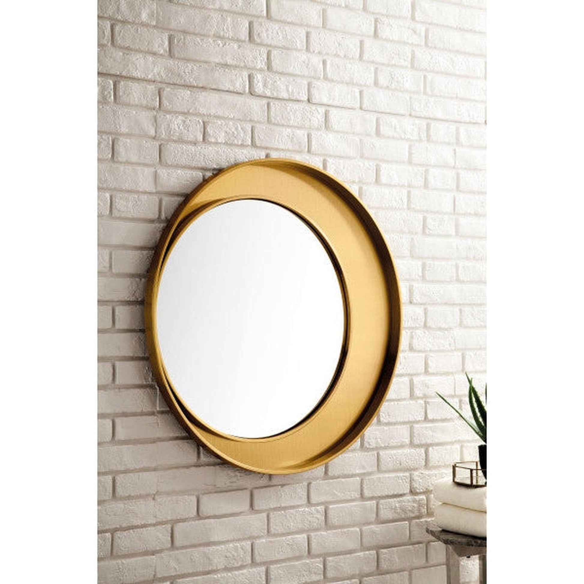 James Martin Luna 35" x 35" Radiant Gold Round Mirror