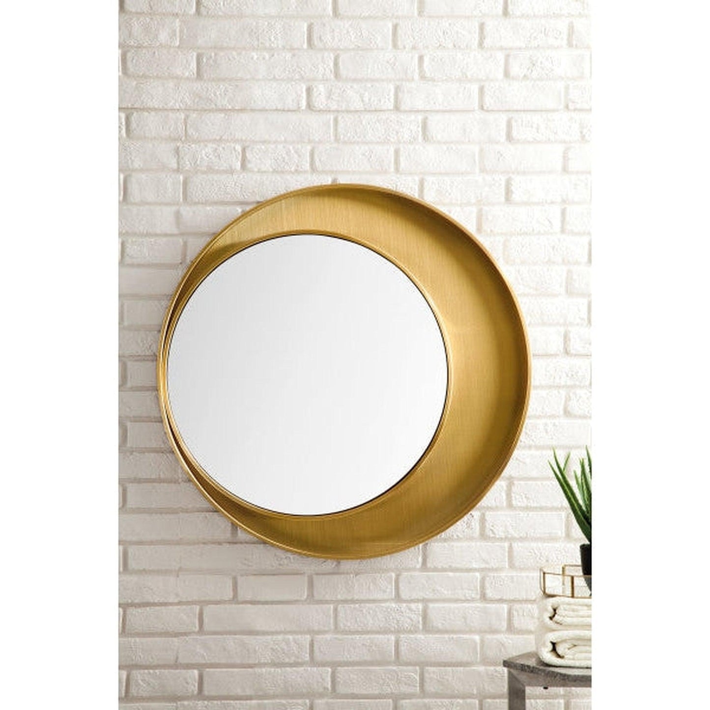 James Martin Luna 35" x 35" Radiant Gold Round Mirror