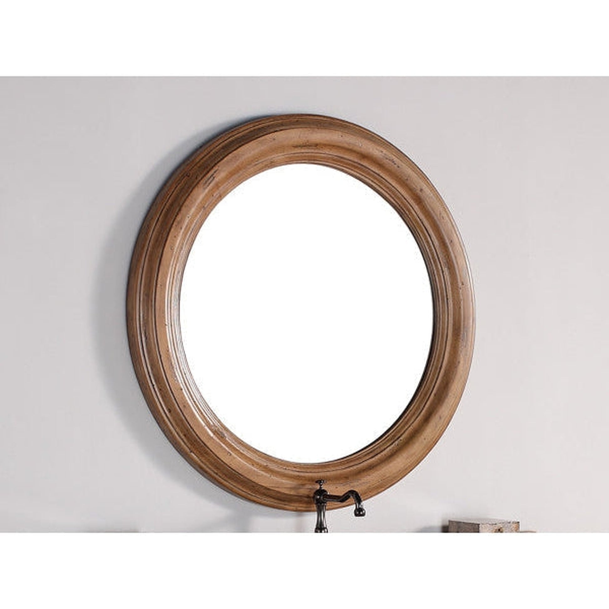 James Martin Malibu 40" x 40" Honey Alder Round Mirror