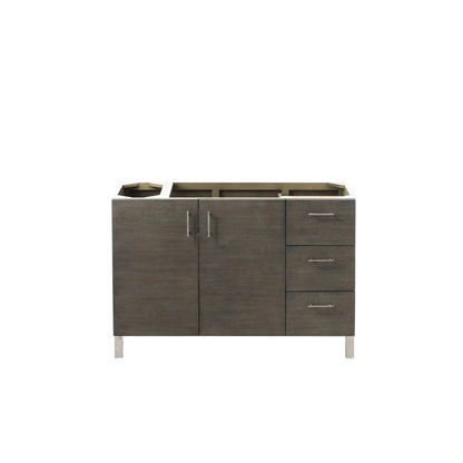 James Martin Metropolitan 48" Single Silver Oak Bathroom Vanity With 1" Carrara Marble Top and Rectangular Ceramic Sink