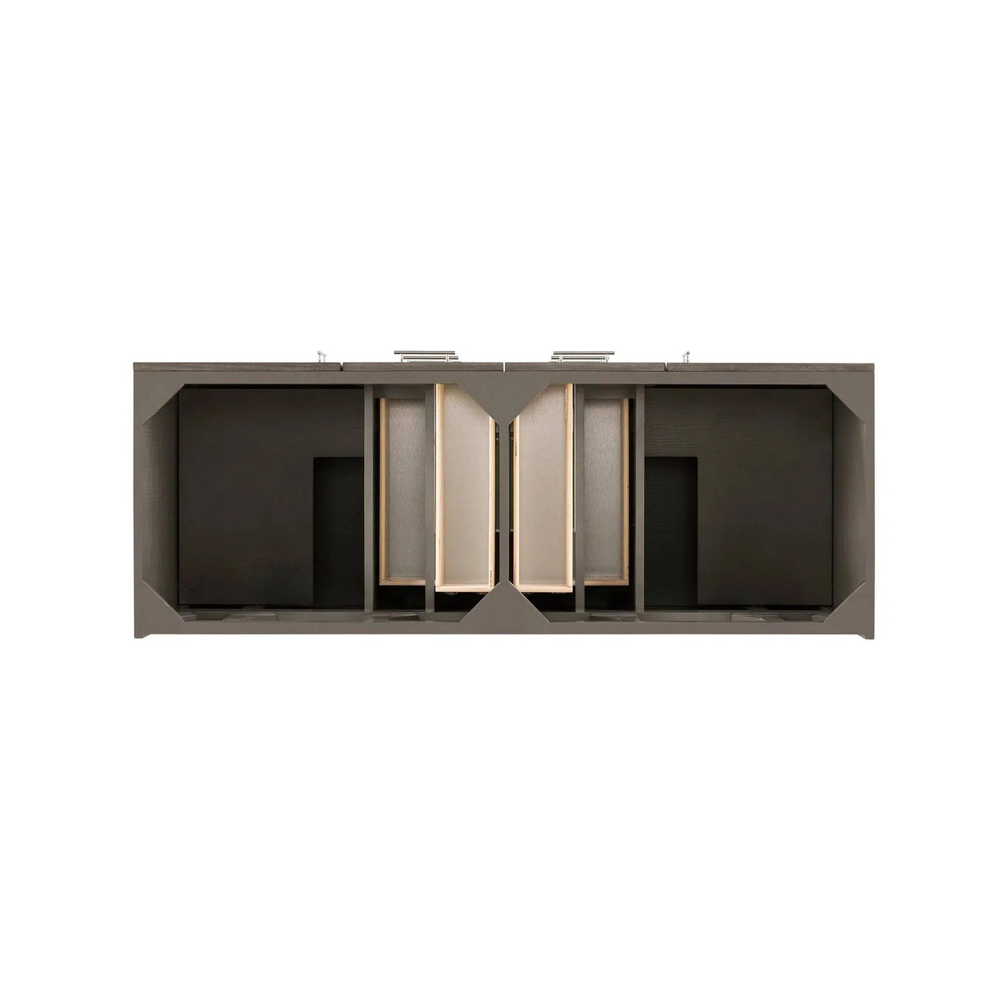 James Martin Metropolitan 60" Double Silver Oak Bathroom Vanity With 1" Ethereal Noctis Quartz Top and Rectangular Ceramic Sink