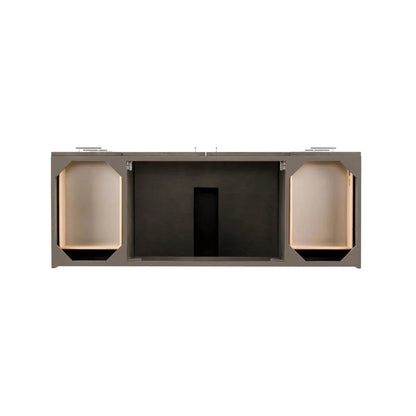 James Martin Metropolitan 60" Single Silver Oak Bathroom Vanity With 1" Ethereal Noctis Quartz Top and Rectangular Ceramic Sink