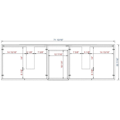 James Martin Metropolitan 72" Double Silver Oak Bathroom Vanity With 1" Eternal Serena Quartz Top and Rectangular Ceramic Sink
