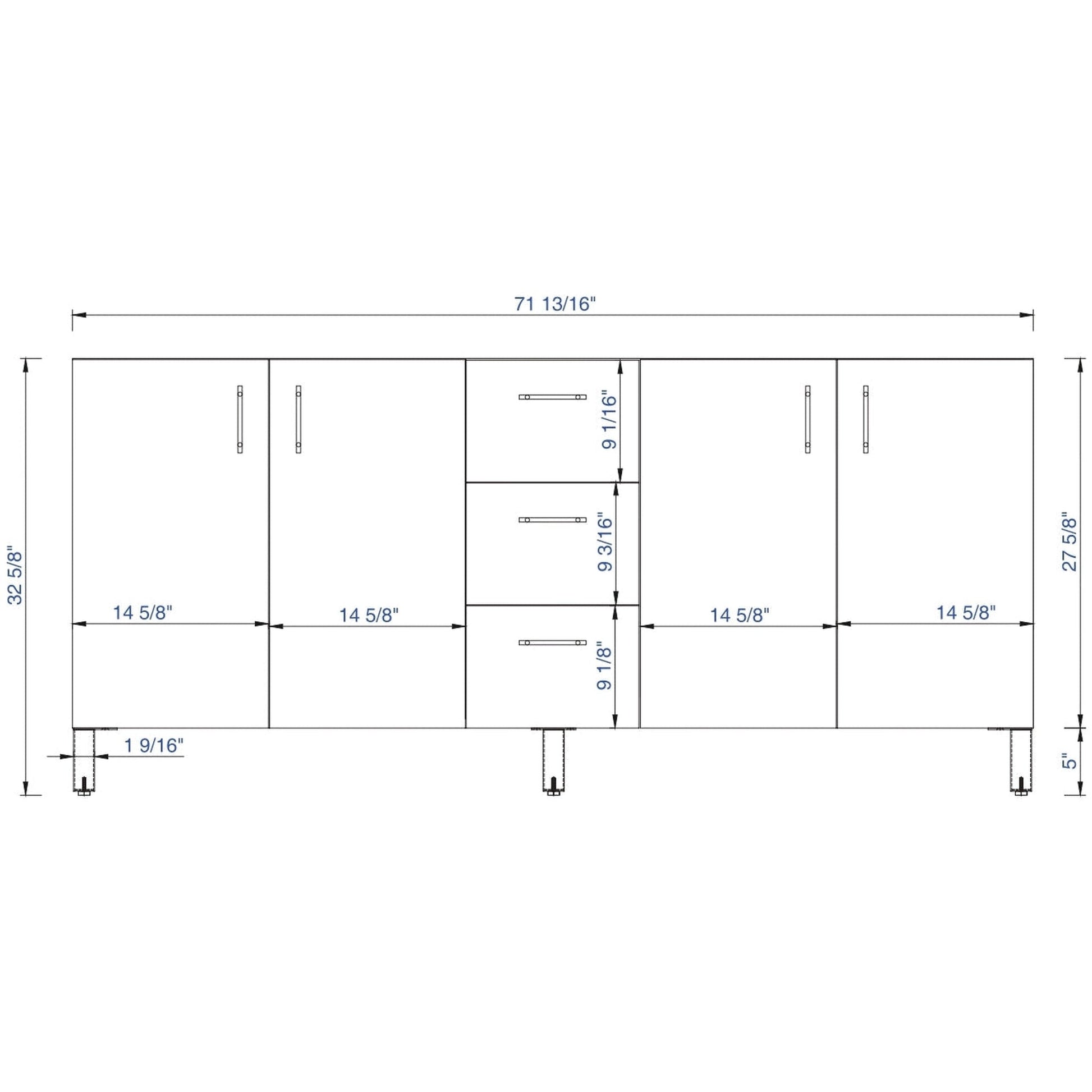 James Martin Metropolitan 72" Double Silver Oak Bathroom Vanity With 1" Gray Expo Quartz Top and Rectangular Ceramic Sink