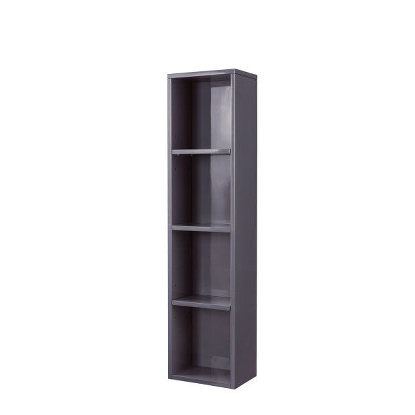 James Martin Milan 12" Tall Modern Grey Glossy Storage Cabinet
