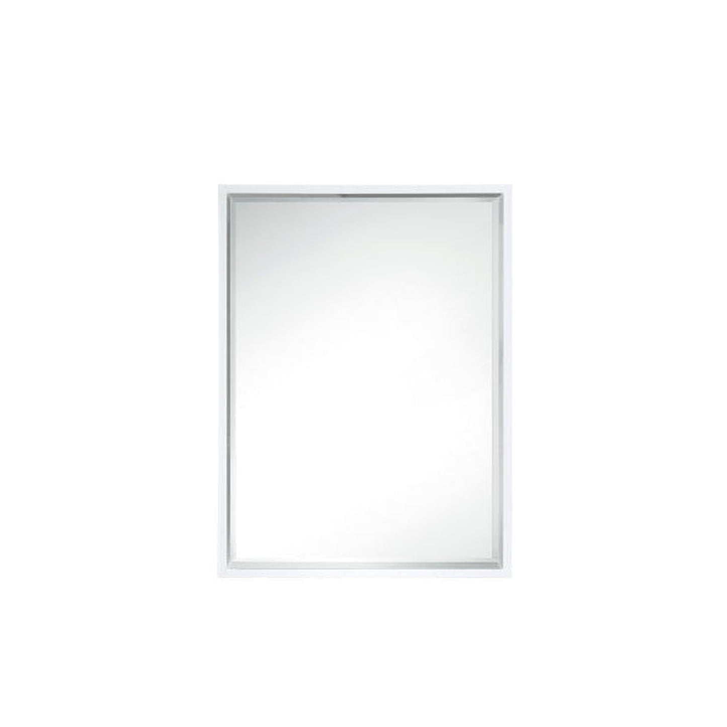 James Martin Milan 24" x 32" Glossy White Square Cube Mirror
