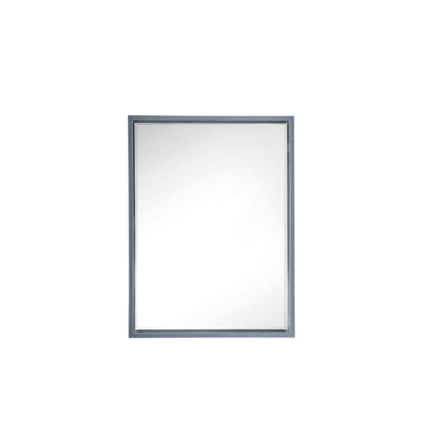 James Martin Milan 24" x 32" Modern Grey Glossy Square Cube Mirror