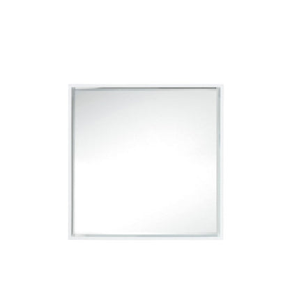 James Martin Milan 35" x 35" Glossy White Square Cube Mirror
