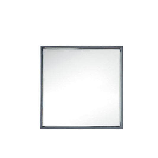 James Martin Milan 35" x 35" Modern Grey Glossy Square Cube Mirror