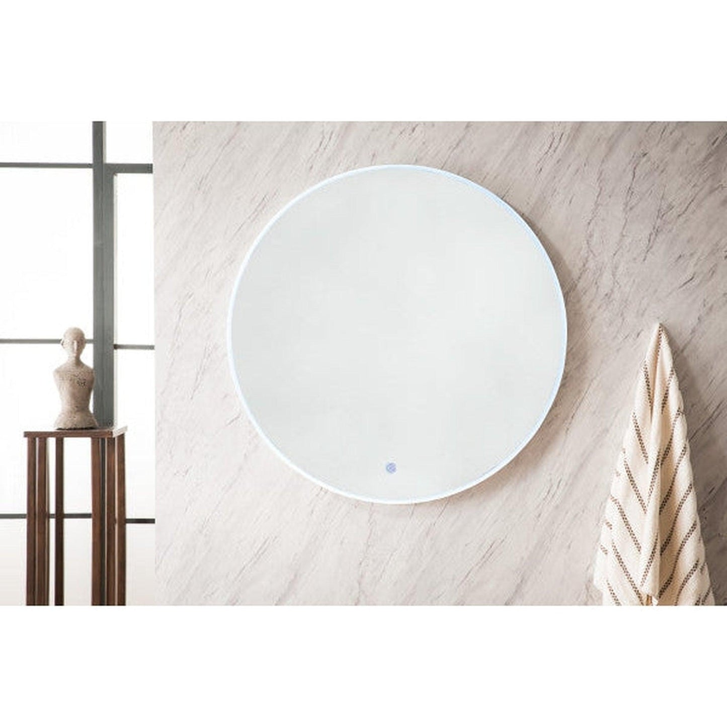 James Martin Orlando 36" x 36" Frosted Acrylic Round Mirror