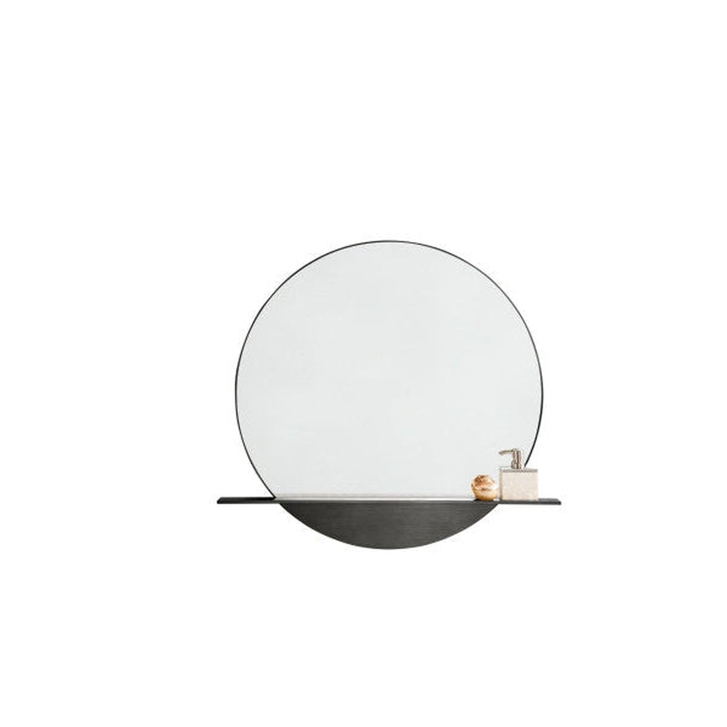 James Martin Platform 39" x 36" Modern Iron Round Mirror