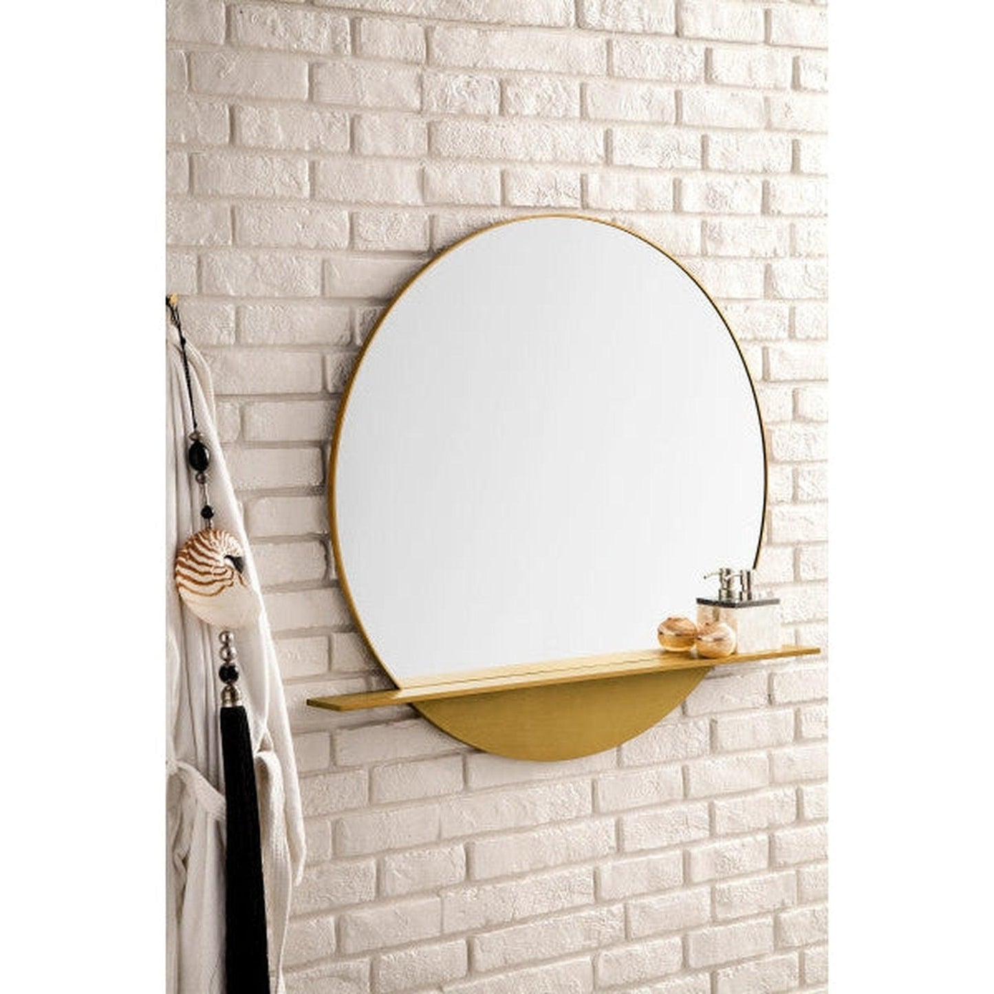 James Martin Platform 39" x 36" Radiant Gold Round Mirror